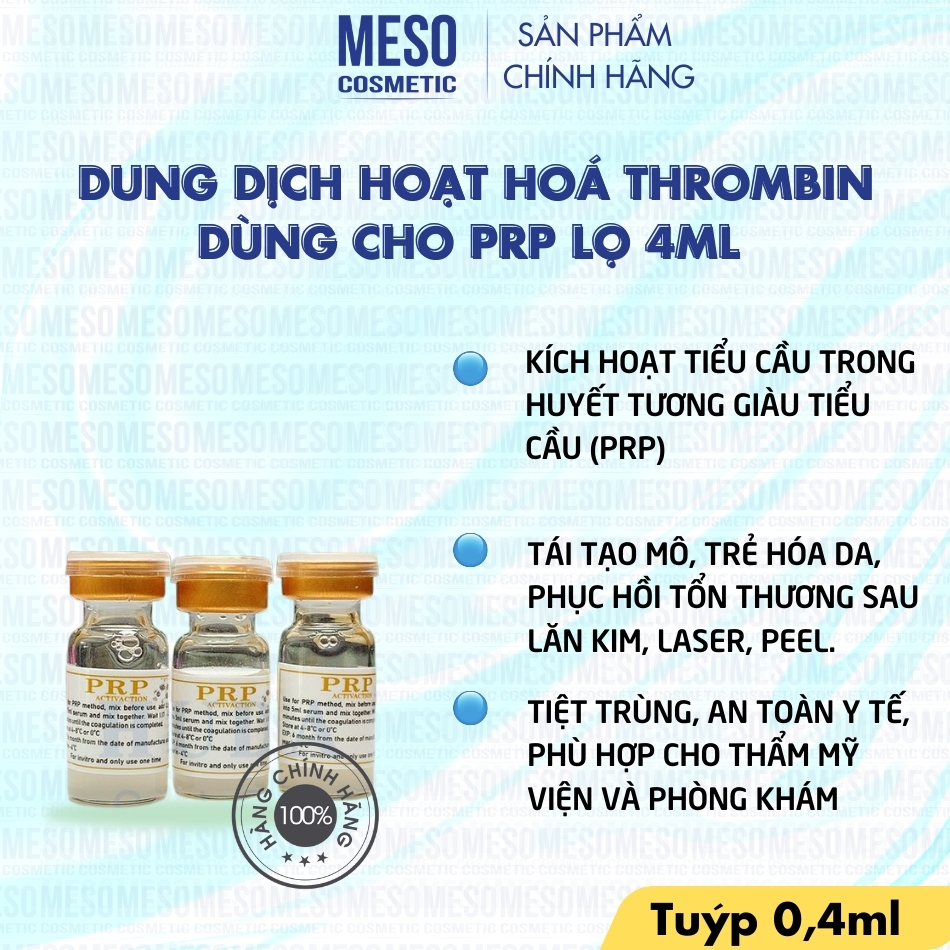 Dung dịch hoạt hoá Thrombin dùng cho PRP lọ 4ml dùng cho 10 người